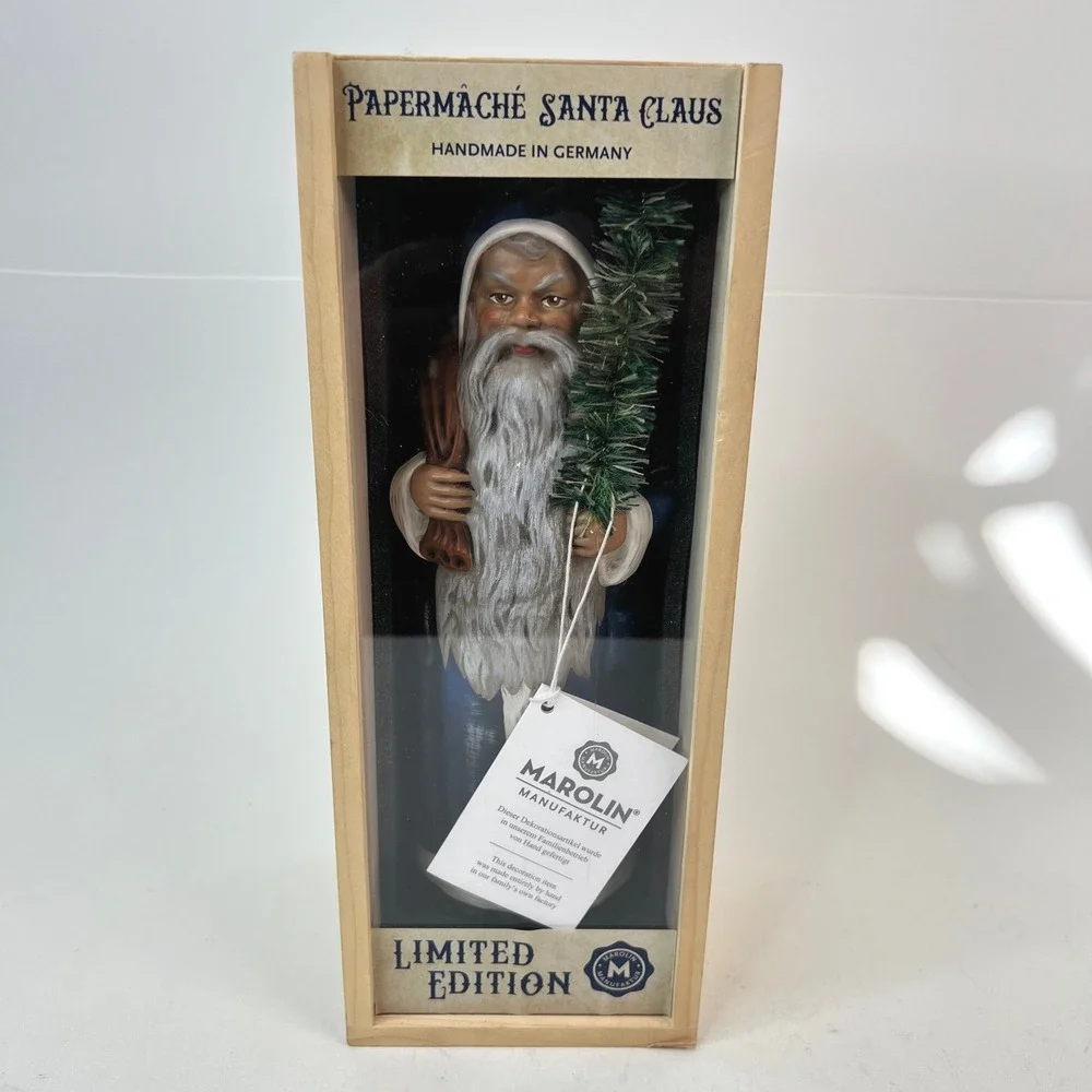 Marolin Papermache Santa Claus Handmade Limited Edition Germany Christmas‎ Decor